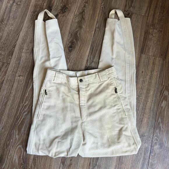 Bogner Pants Women's 10 L Cream Corduroy Ski Stirrup High Rise Skinny Sportswear - Picture 8 of 9